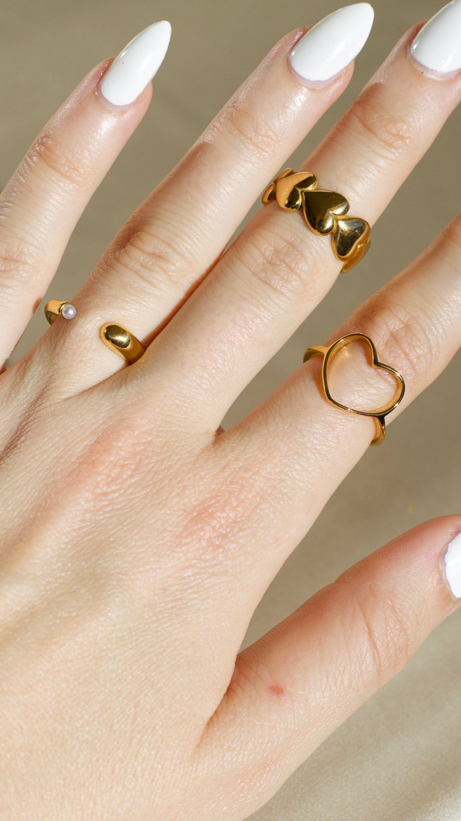 The Coco Open Gold Pearl Ring